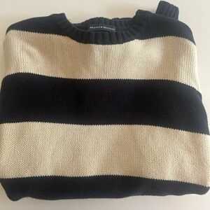 BRANDY MELLVILE oversized blue and cream sweater (one size only)